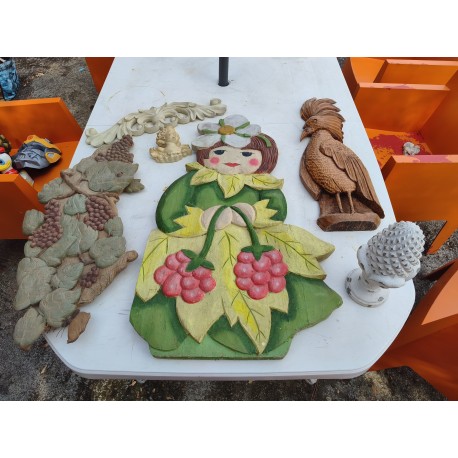 Lot d'objets décoratifs Bois