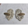 Paire d'Appliques Bois et Fer cérusées
