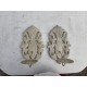 Paire d'Appliques Bois et Fer cérusées