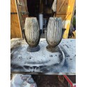 Paire de Vases Art déco Fonte émaillée