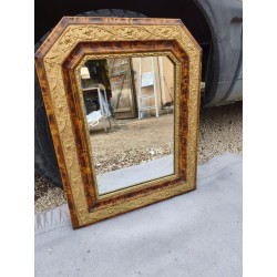 Miroir 19 éme Faux Bois et Stuk doré