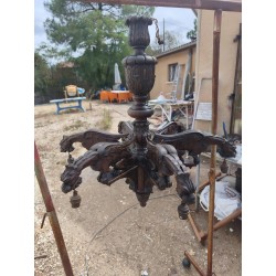 Lustre en chêne de Style Néo- Gothique