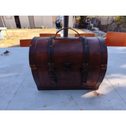 Coffret Bois , Cuir et Laiton
