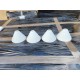 4 Tulipes Verre Opalin Blanc des Années 60