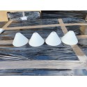 4 Tulipes Verre Opalin Blanc des Années 60