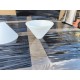 4 Tulipes Verre Opalin Blanc des Années 60