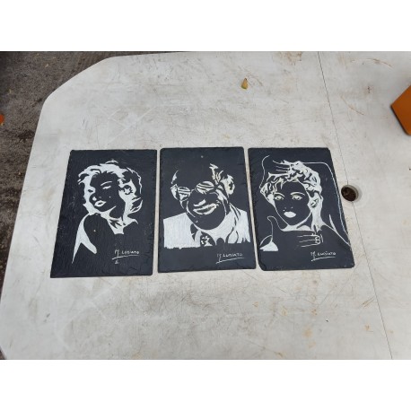 3 Ardoises Peintes de M.Lubiato
