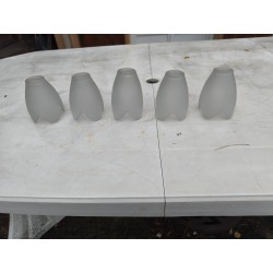lot de 5 Tulipes en Pate de Verre Opalécentes