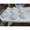 Lot de 9 Suspensions Vintage en Verre Opalin Blanc