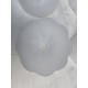Lot de 9 Suspensions Vintage en Verre Opalin Blanc