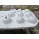 Lot de 9 Suspensions Vintage en Verre Opalin Blanc