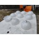 Lot de 9 Suspensions Vintage en Verre Opalin Blanc