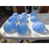 Lot de 9 Suspensions Vintage en Verre Opalin Bleu