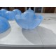 Lot de 9 Suspensions Vintage en Verre Opalin Bleu