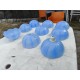 Lot de 9 Suspensions Vintage en Verre Opalin Bleu
