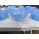 Lot de 9 Suspensions Vintage en Verre Opalin Bleu