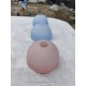 Lot de 3 Suspensions Vintage en Verre Opalin Bleu et Rose