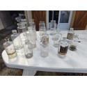Lot de Bocaux et Flacons Anciens en Verre de Pharmacie