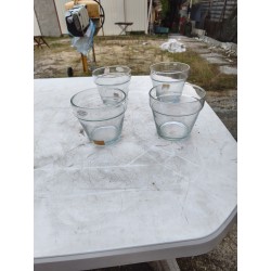 Lot de 4 Récipients en Verre Soufflé Bouche