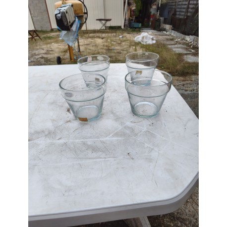 Lot de 4 Récipients en Verre Soufflé Bouche