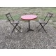 Table de Bistrot + 2 Chaises Pliantes