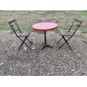 Table de Bistrot + 2 Chaises Pliantes