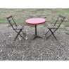 Table de Bistrot + 2 Chaises Pliantes