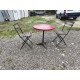 Table de Bistrot + 2 Chaises Pliantes